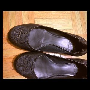 Tory Burch Reva Tumbled Leather With Leather Logo